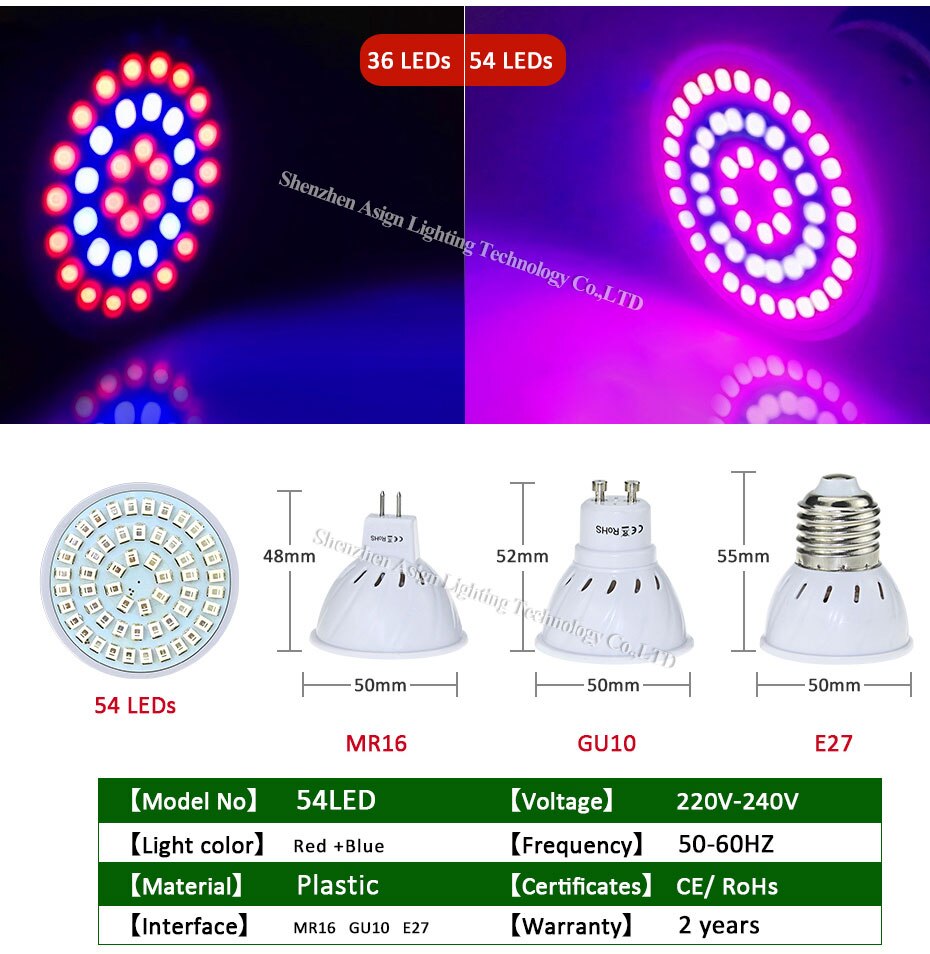 E27 oświetlenie doprowadziło robić uprawy pełne spektrum czerwony niebieski lampa doprowadziło robić uprawy roślin żarówka G10 Pan16 220V rośliny lampa robić kryty zielony roślin sadzonka