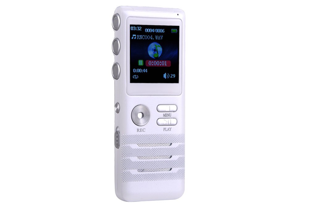 8Gb Mini Digital Voice Recorder Dictafoon Dual-Core Stereo Ruisonderdrukking Functie Wit Hoge MP3 speler
