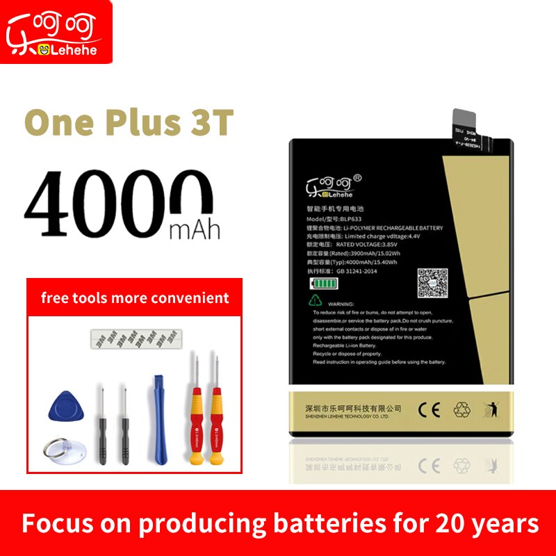 BLP613 BLP633 BLP637 für eins Plus 3 3T 5 5T batterie 4000 mAh für eins Plus 3 3T 5 5T interne Batterie Ersatz: einer Plus 3T