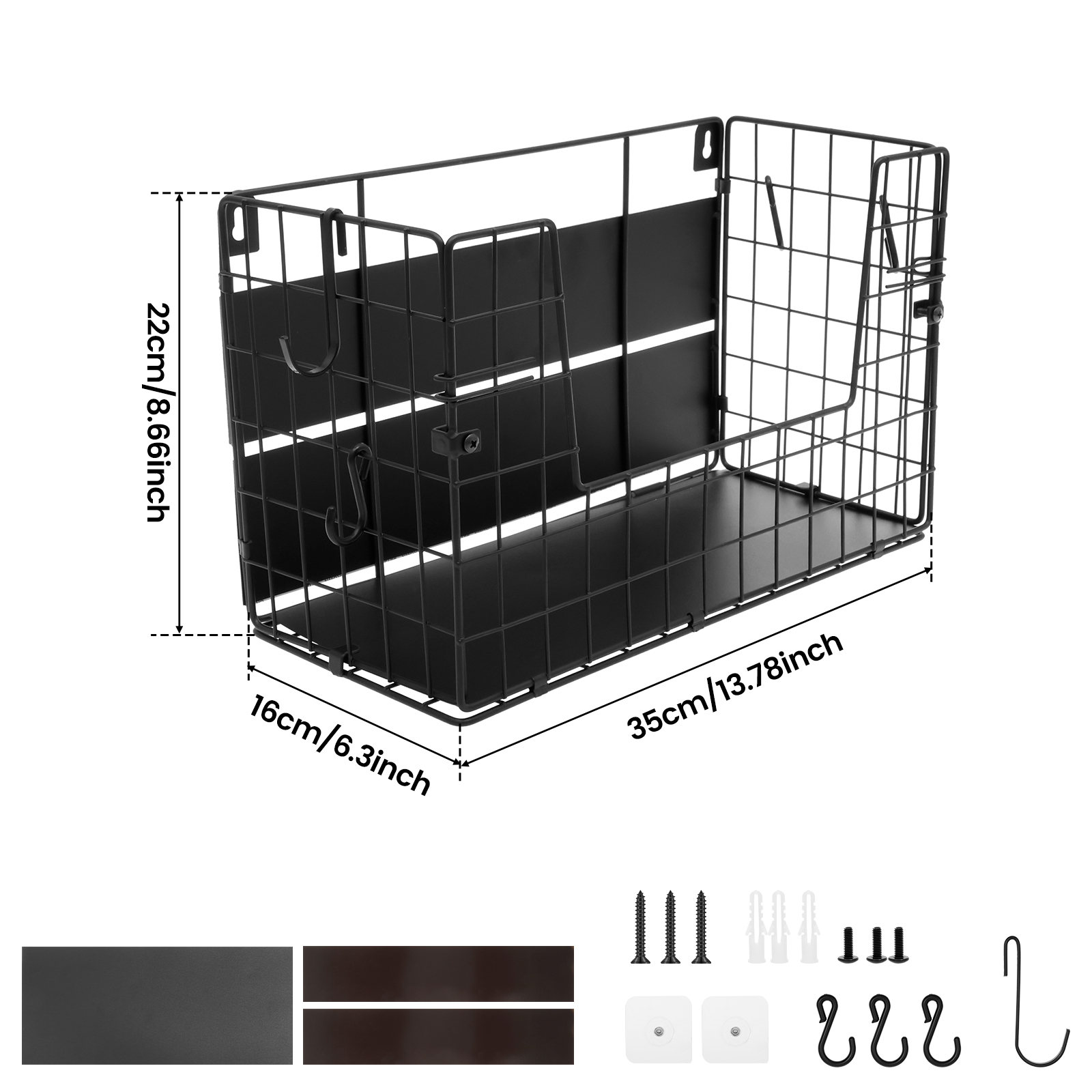 Panier de rangement à grille suspendue, organisateur de cuisine magnétique en métal, support de rangement de fruits et légumes de grande capacité pour comptoir de réfrigérateur domestique: Default Title