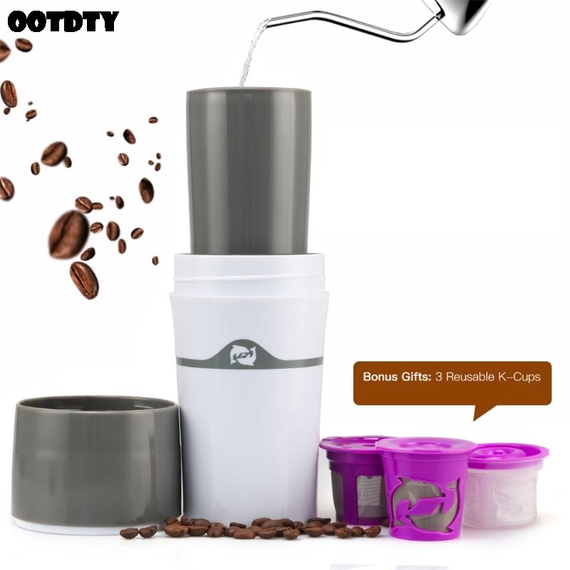 Handleiding Draagbare Infuus Koffiezetapparaat Reizen Mok Compatibel met Hervulbare K-Cup Travel Camping Warm en Koud