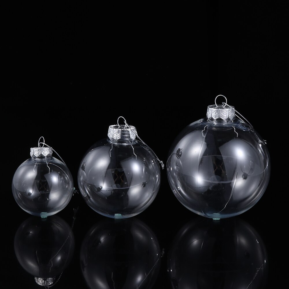 Transprent Plastic Christmas Ball Bauble Hanging Pendant Fillable Baubles Christmas Tree Decoration Xmas Ornament