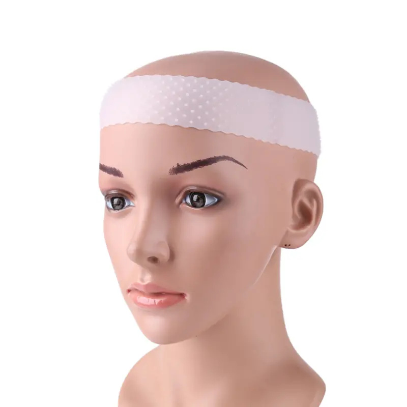 1 pièce par paquet silicone élastique perruque poignée bandeau sport yoga résistant à la sueur antidérapant silicone bandeau: WHITE