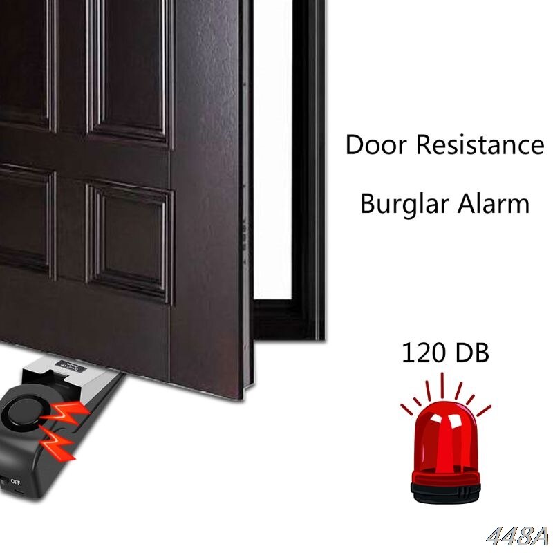 2Pcs/set Door Stop Alarm Door Resistance Burglar Home Hotel Safety Security Tool