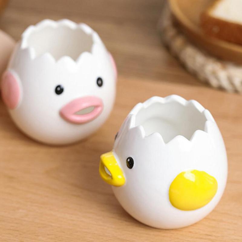 Egg White Separator Kitchen Cooking Tools Ceramic Cartoon Chick Egg Yolk Filtration Tools Easy Clean Kitchen Gadgets