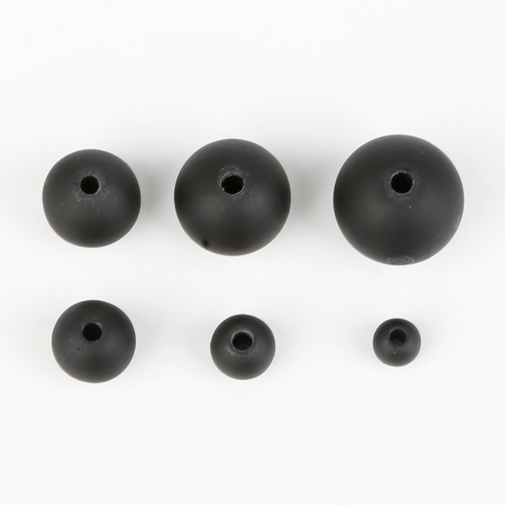 Svarte/røde matt plastrunde perler 6 8 10 12 14 16mm abs-perler med frostet overflate, 15-200 stk. til smykkefremstilling