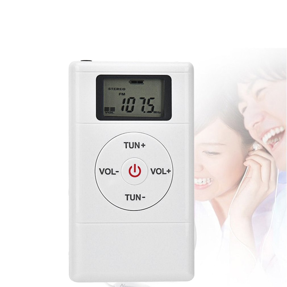 Portable FM AM Radio with LCD Display Digital Elderly Sports Walkman Speaker Headphone Jack Digital Display Radio