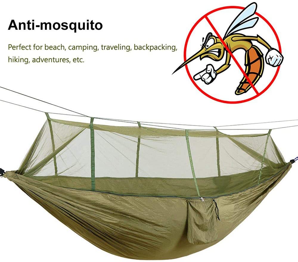 2 personers campinghave hængekøje med myggenet udendørsmøbler seng styrke faldskærmsstof sovegynge bærbar hængende