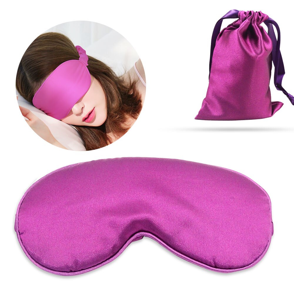 100% 3d silke myk sovemaske naturlig sovende øyemaske øyenskygge deksel skygge øyelapp myk bærbar 100% 3d silke øyepleie maske: Lilla