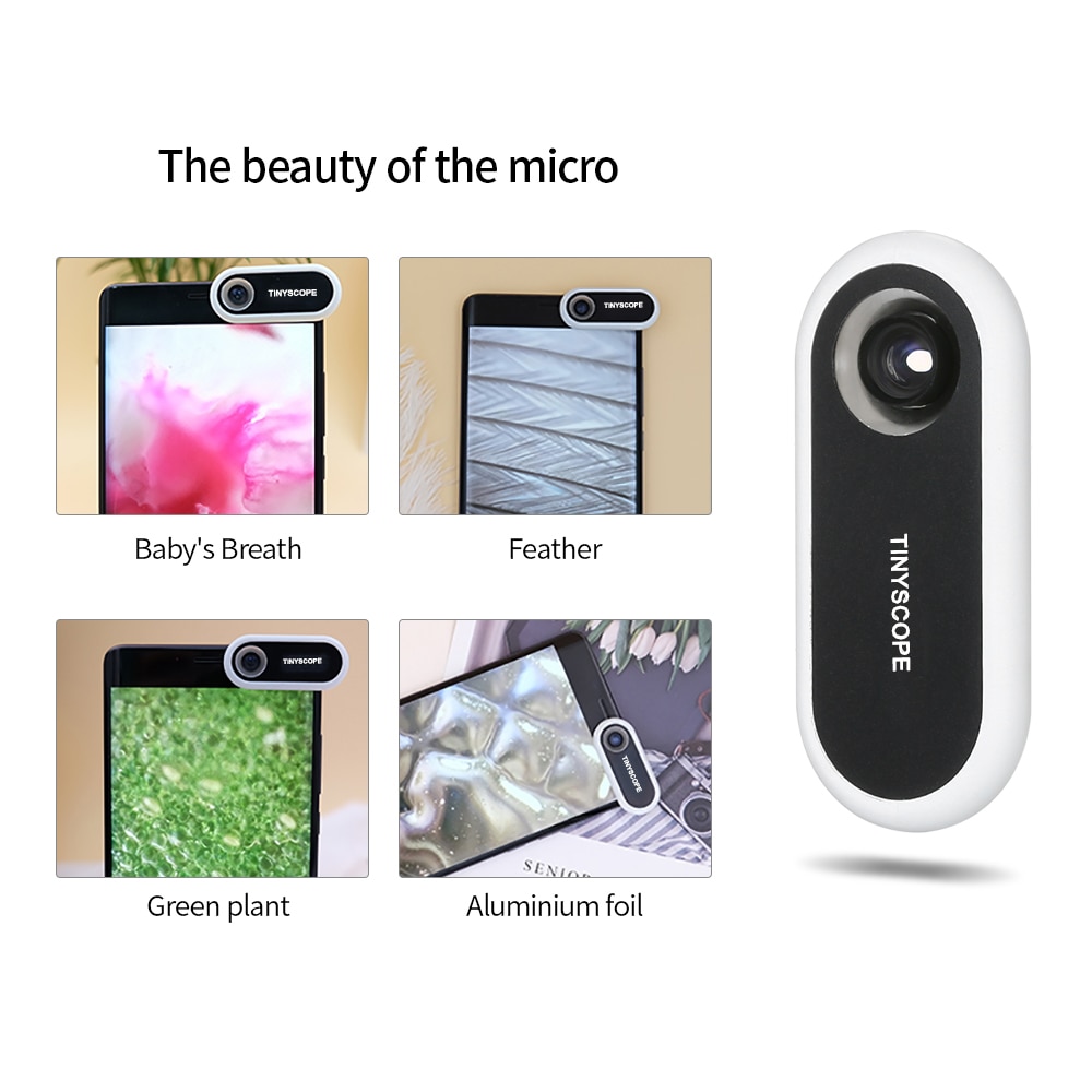 TINYSCOPE 20X-400X Microscope Universal Portable Mobile Phone Microscope Magnifier Magnification Lens for Android for iOS