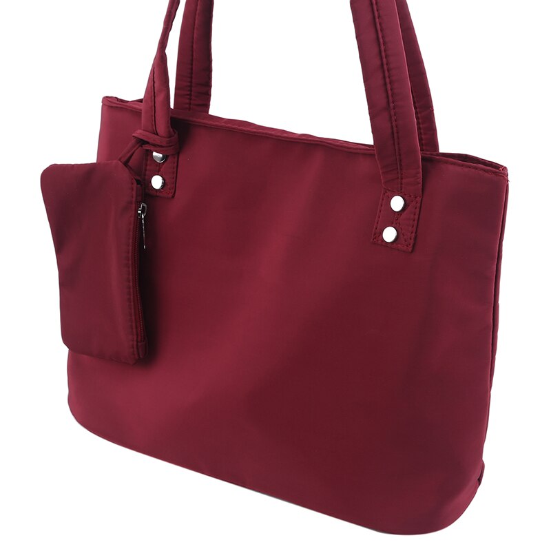 Oxford Grote Capaciteit Lange Schouder Handtas Winkelen Zak Strand Top-Handvat Tassen 2 Delige Set Vrouwen Nylon handtassen: wine red