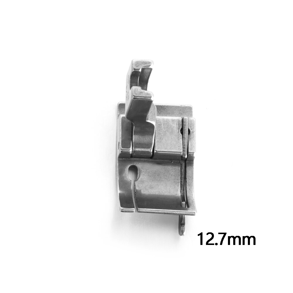 Pied-de-biche en métal pour Machine à coudre industrielle 1/4, 1/8, 3/8, 1/16, 3/16, 5/16, 1/32, SP-18, bord mobile, aiguille simple, 1 pièce: 12.7mm