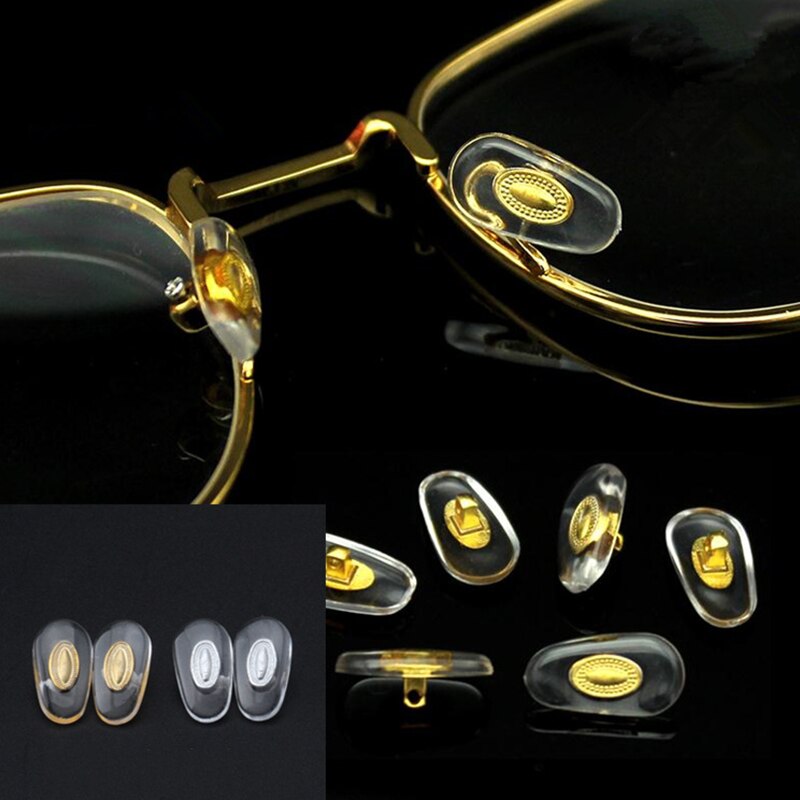 5Pairs Adhesive Silicone Nose Pads Glasses Nose Pads Non-slip White Gold Thin Nosepads For Glasses Eyeglasses Sunglasses