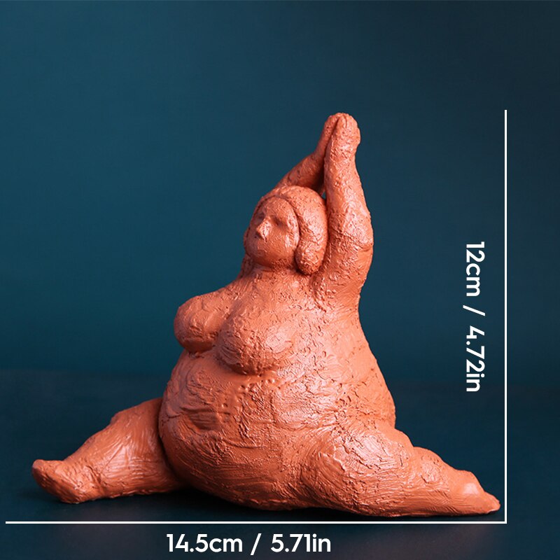 Abstract Fat Lady Figurines Art Yoga Plump Women Statues Resin Female Character Tabletop Decor Crafts Home Decoration Ornaments: S-05