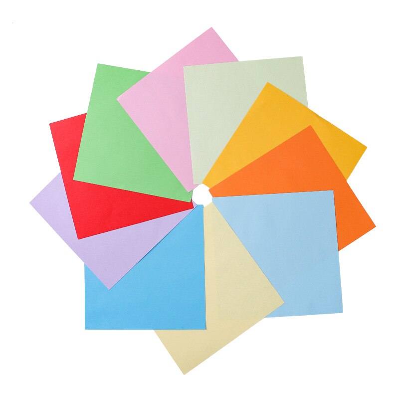 100 stücke Platz Origami Papier Doppel Seiten Einfarbig Falten Papier Mehrfarbigen Kinder Handgemachte DIY Scrapbooking Handwerk Decor