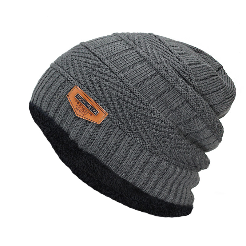 Cappello invernale da uomo 2020 cappelli neri lavorati a maglia moda cappello autunno spesso e caldo e berretto Skullies berretto berretti a maglia morbidi cotone: Gy