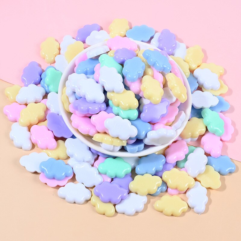 10 stück niedliche harzanhänger, glänzend weiße wolken, Reize für schmuckherstellung, aufnäihr, diy-bastelarbeiten, schlüsselanhänger, ohrring-accessoires  c879