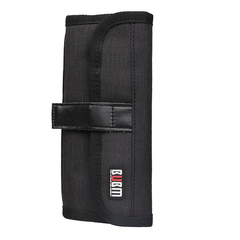 Bubm lichtgewicht reiskabel organizer, oprolbare elektronica accessoires opbergtas voor oplader, usb-kabels, oortelefoon harde schijf: Opbergtas zwart