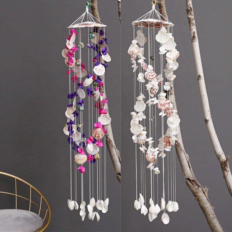 1Pcs Natuurlijke Schelpen Wind Chime Outdoor Opknoping Prachtige Schelp Windbell Eolische Bells Ambachten Ornamenten Tuin