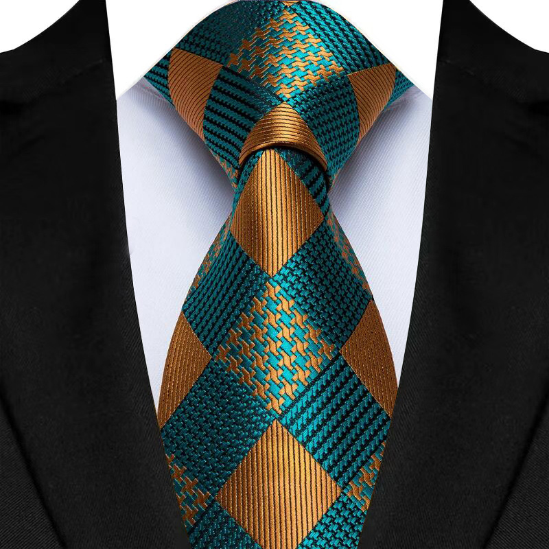 Cravate de luxe pour hommes, 8CM, rayures de couleur verte, motif Floral, solide, pour marié, tissée en Jacquard, pour fête d'affaires et de mariage