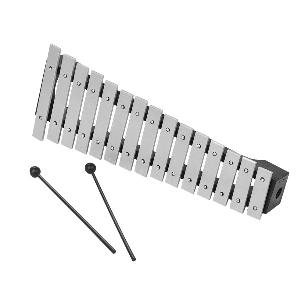 15-Note Xylofoon Glockenspiel Houten Base Aluminium Bars Met Hamers Percussie Muziekinstrument Met Draagtas