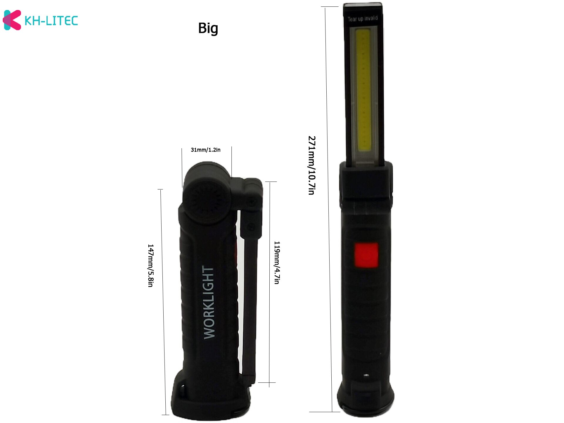 Lámpara De Mano KS TOOLS - Plegable, 3W COB LED, Con Batería Recargable