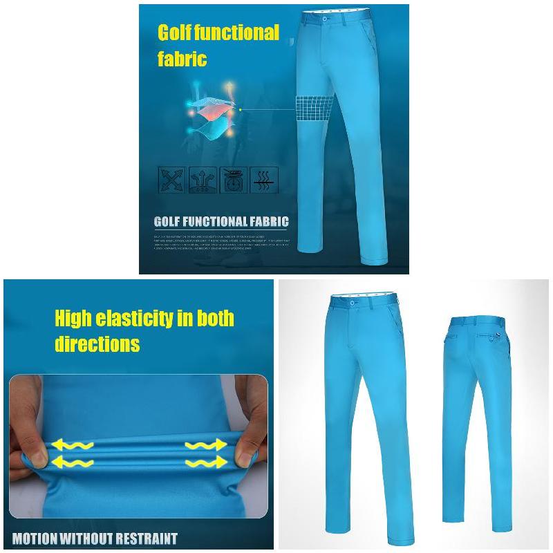 Men Golf Clothing Long Pants Breathable Summer Quick-drying Pants Elastic Waist Slim Soft XD88
