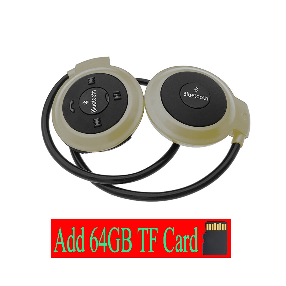 8 Hours Work Strong FM Radio 503 Bluetooth 4.0 Headset Mini 503 Sport Wireless Headphones Earphone + 64GB 32GB 16GB 8GB TF Card: Red Add 64G TF Card