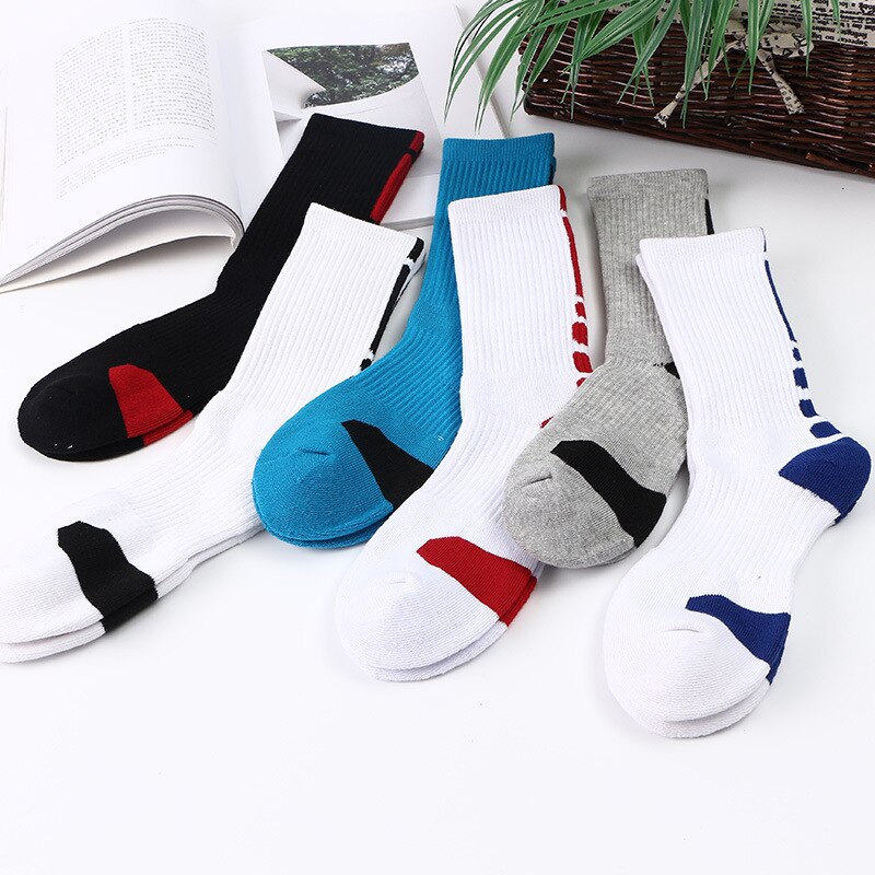 Classic High-top Towel Sports Socks Men Terry Thick Non-slip Elite Basketball Socks Outdoor Running Cycling Socks SKG002