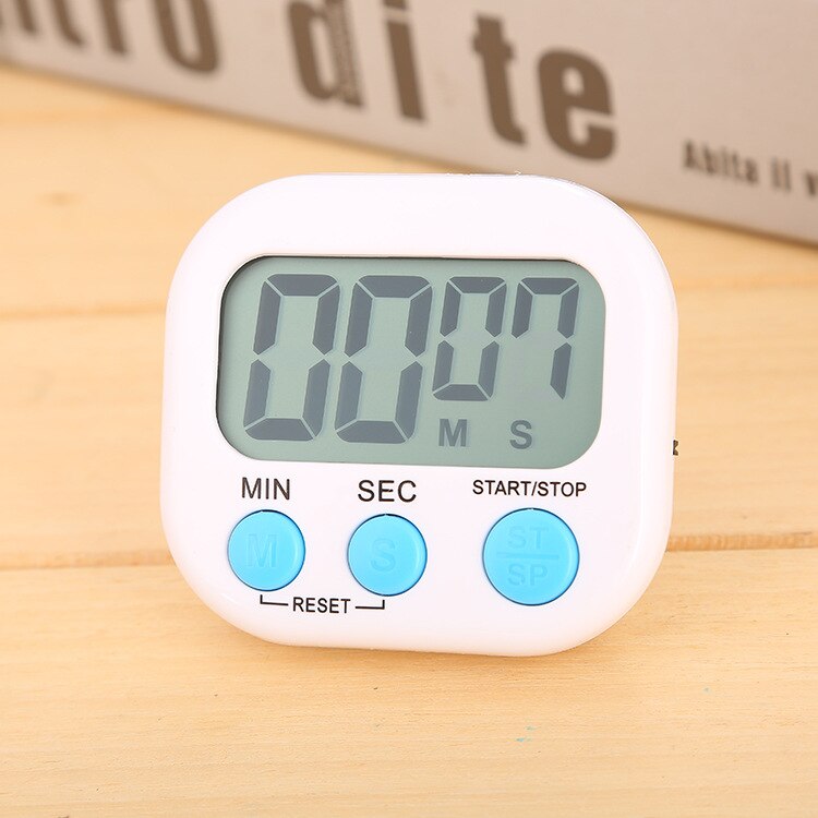 LCD Digital Kitchen Countdown Alarm Clock Timer with Stand Kitchen Timer Practical Cooking Timer Alarm Clock: white