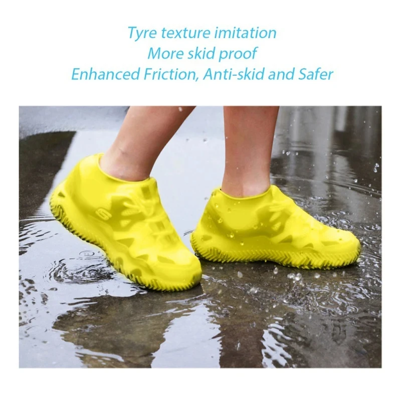 1 par de cubrezapatos de goma para botas de lluvia para uso en exteriores, cubrezapatos impermeables de silicona, cubrezapatos para días lluviosos, lluvia antideslizante reutilizable