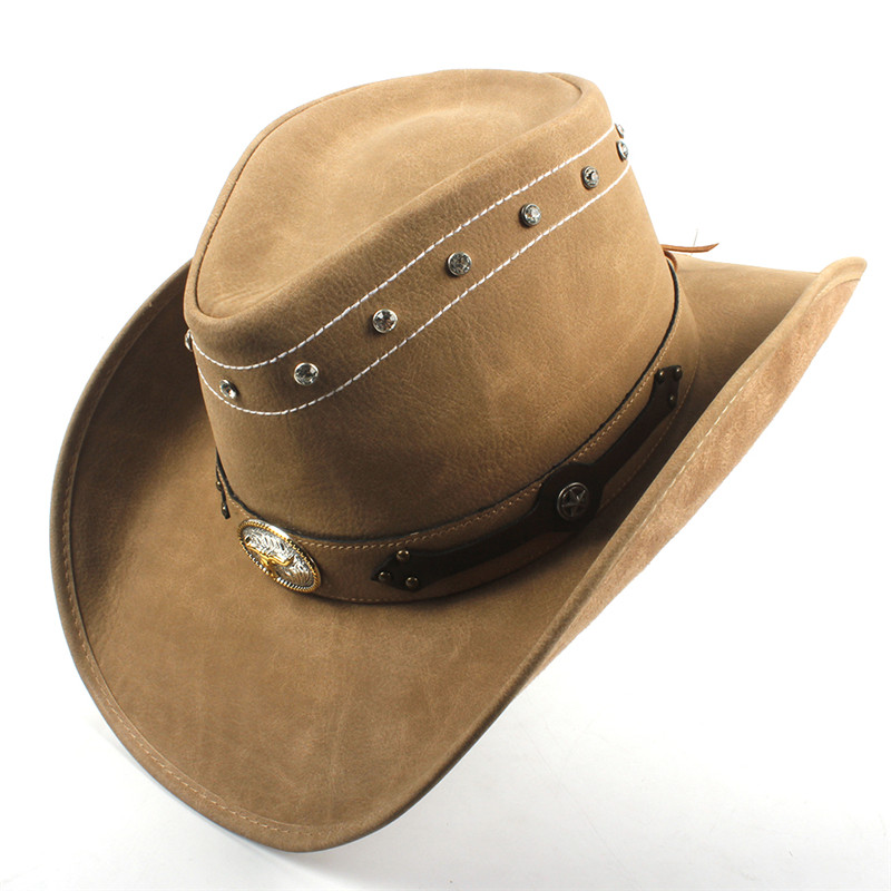 Mode Vrouwen Mannen Western Cowboy Hoed Voor Papa Gentleman Lady Sombrero Hombre Jazz Caps Met Tauren Riem Maat 58 CM