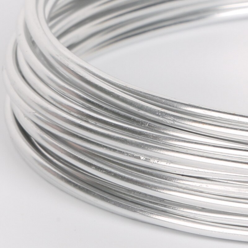 Silver Flat&Round aluminum Wire Soft Metal Floristry Wire For DIY Jewelry Findings & Craft Making: 2mm    5m