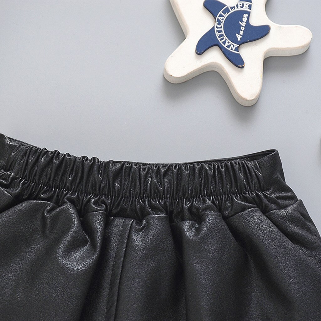 Peuter Baby Kids Meisjes Mini Rok Mode Effen Kleur Bont Rok Individuele Plooirok Leuke Drie Knop Kinderen Rok Falda