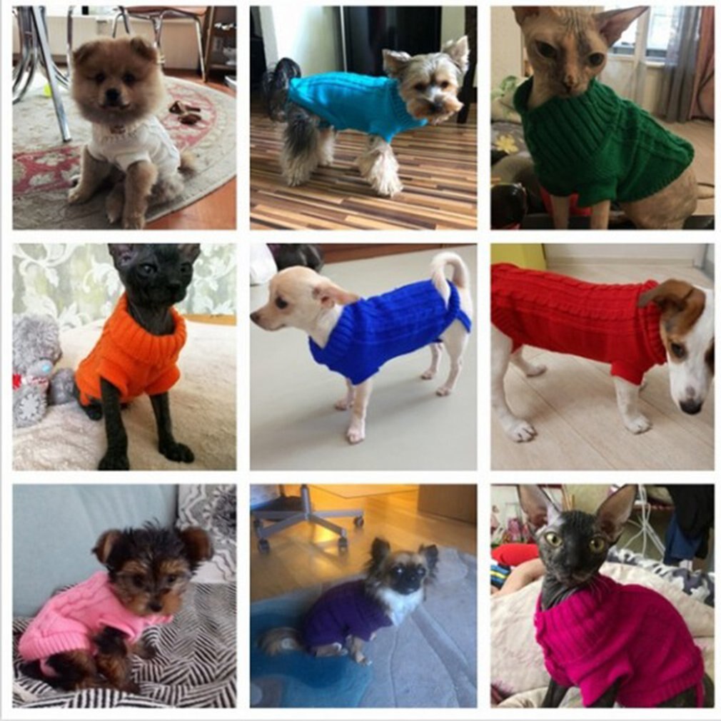Pet Dog Knitted Sweaters Winter Pet Warming Clothes Small Dogs Warm Sweater Coat Cats Clothes Supplies Soft Dog Sweaters