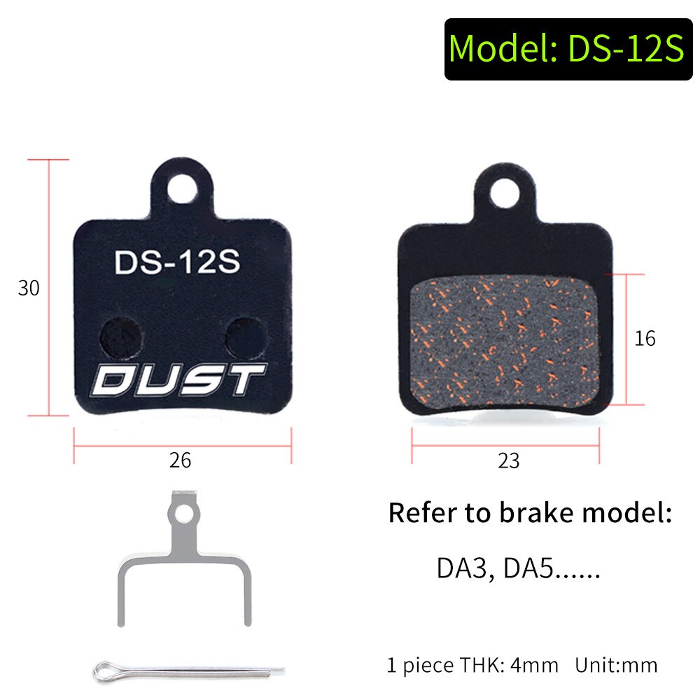 2 Pair MTB Mountain Bike Brake Pads for Shimano M445 355 395 Bicycle Parts Cycling Resin Organic Disc Road Brake Pad: DS-12S