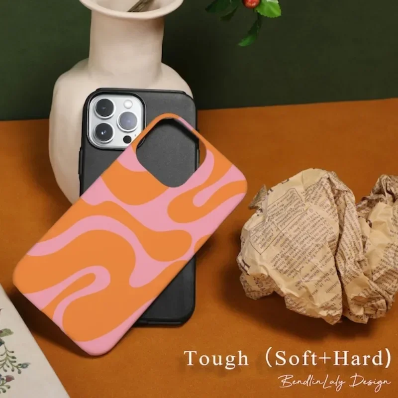 Coque en marbre rose pour IPHONE 16ProMax 15 14 13 12 11 PRO Plus, étui en acrylique TPU deux en un pour téléphone portable Magsafe