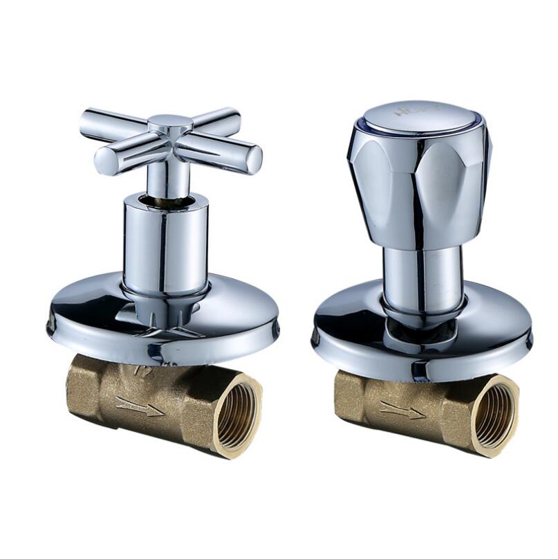 2 Styles G1/2*1/2 / G3/4*3/4 Tap Water Switch Valve Water Main Gate 4' Inner Wire Mouth Brass Dark Valve