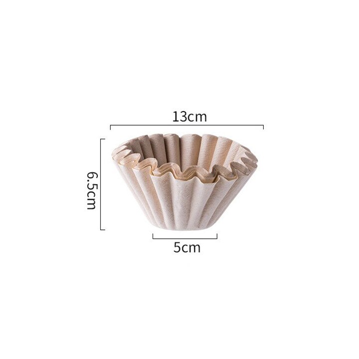50 Uds cesta de papel de filtro para café para 1-4 tazas o 1-2 tazas marrón Natural sin blanquear Biodegradable para café por goteo para Barista: 1-4Cups