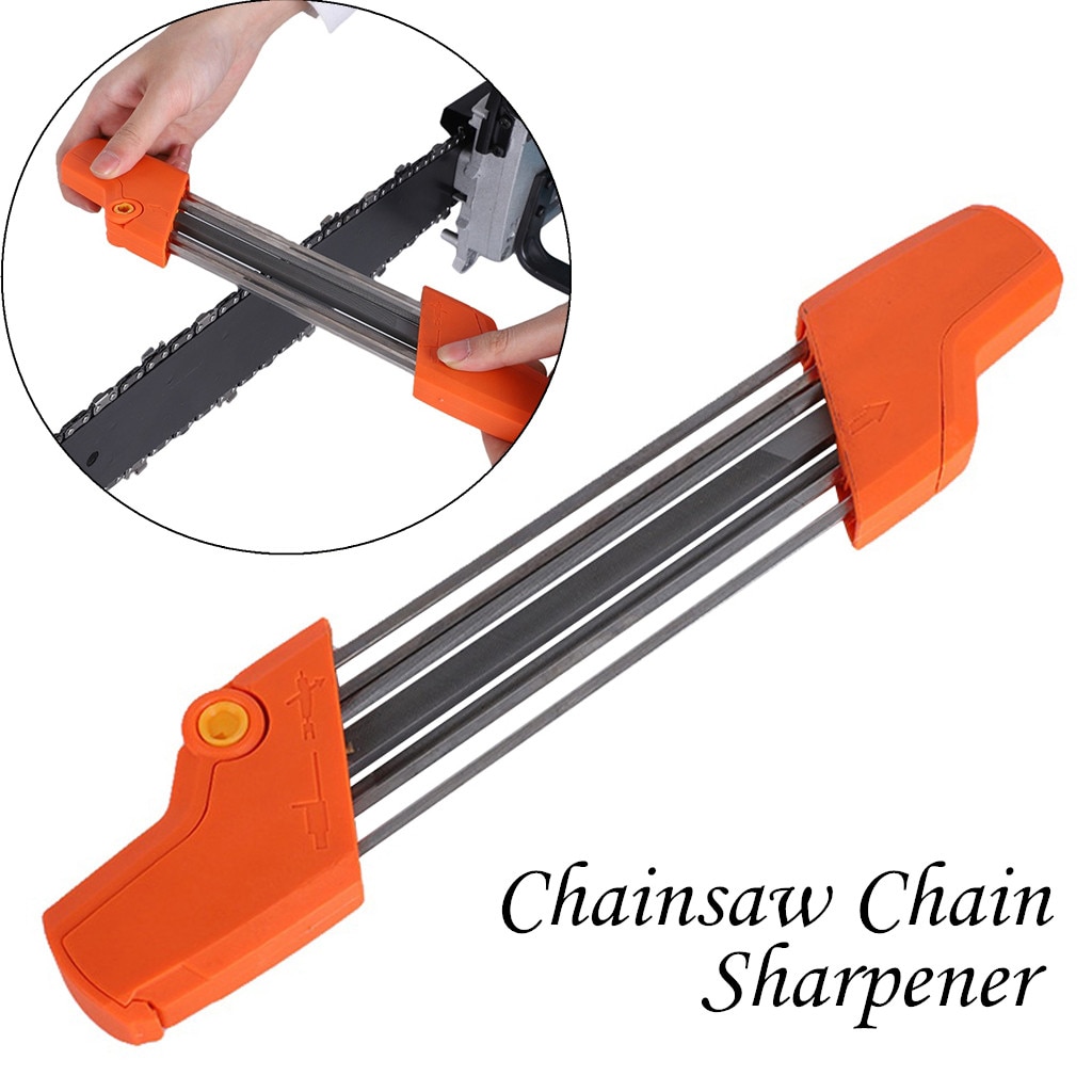 2 In 1 Easy File Chainsaw Chain Sharpener 3/8 P 4.0mm Saw Teeth Set Fast Sharpening With 2pcs 5/32 Inch Files Chain Sharpener