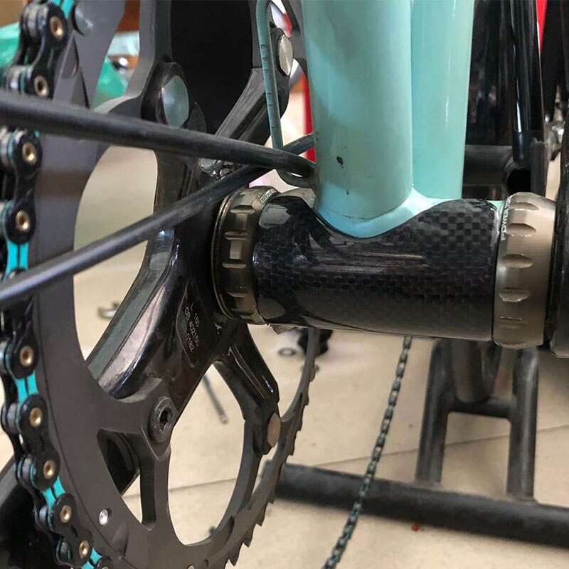 Carbon Fibre Frame Chain Bescherming Sticker Voor Brompton Vouwfiets Fiets Achtervork Protector Sticker