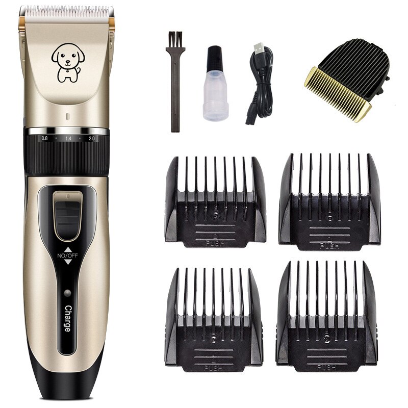 Elektrische hondentrimmer, usb-oplaadbaar, huisdiertrimmer, oplaadbaar, geluidsarm scheerapparaat, trimset voor huisdieren: K5- sets 2