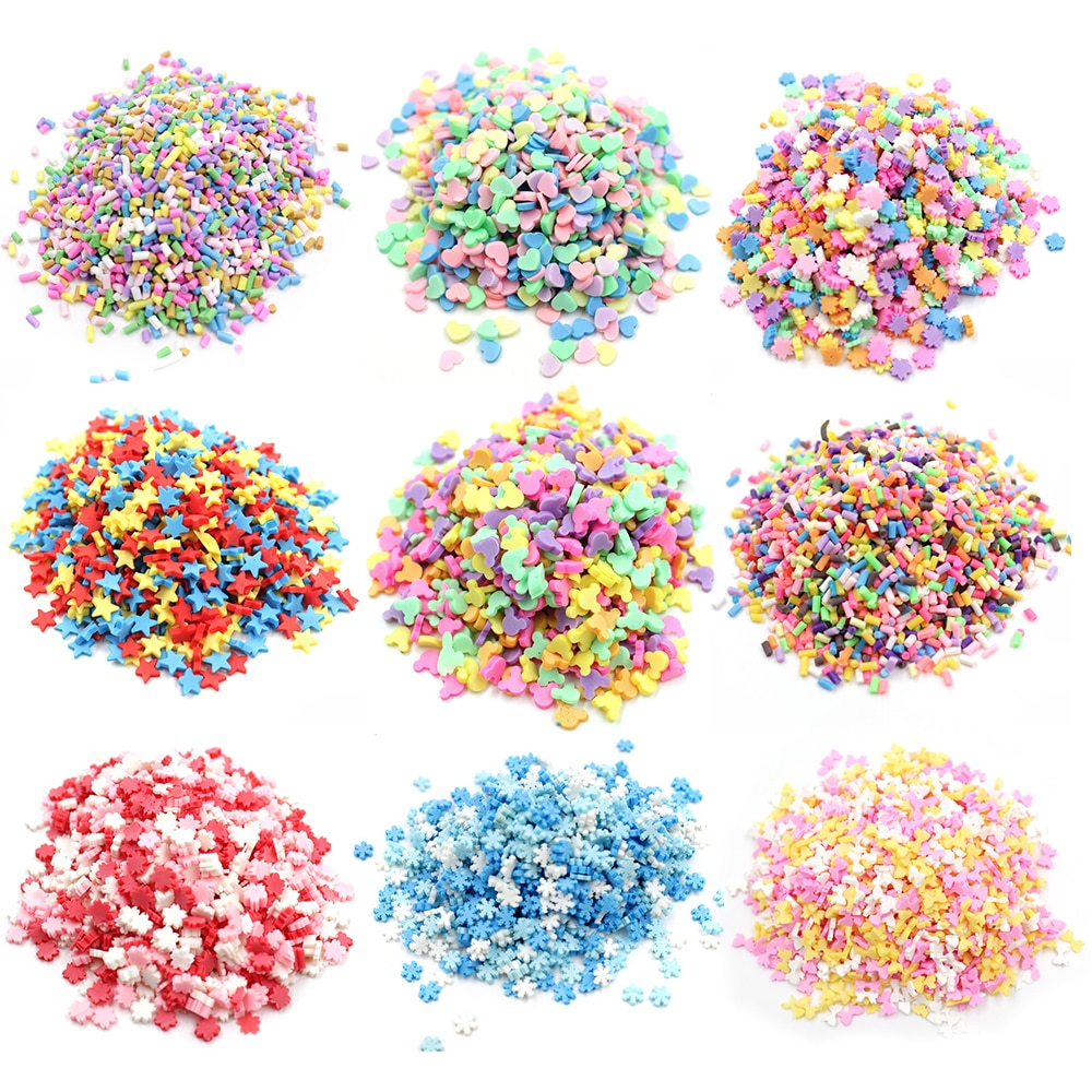 Charms for Slime Addition Fluffy Soft Clay Supplies Decoration Lizun Clear Sprinkles Slime Toys DIY Slices Putty Box Set