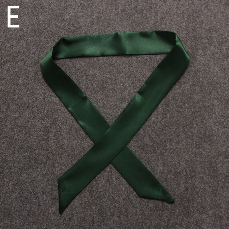 Twill Emulation Silk Solid Bag Scarf Women Small Scarf Ribbon Handbag Hair Long Shawl Bandana Luxury Head Scarf: E