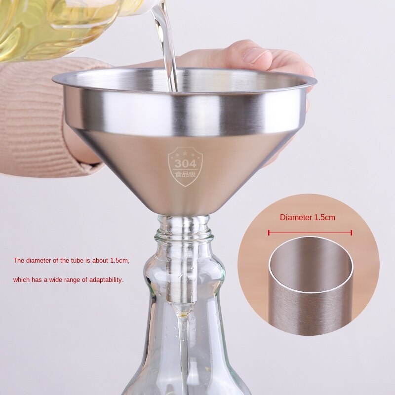 Cuchara elevadora de vino colgante, embudo de aceite de acero inoxidable 304, filtro doméstico de gran calibre pequeño, cantidad de vino