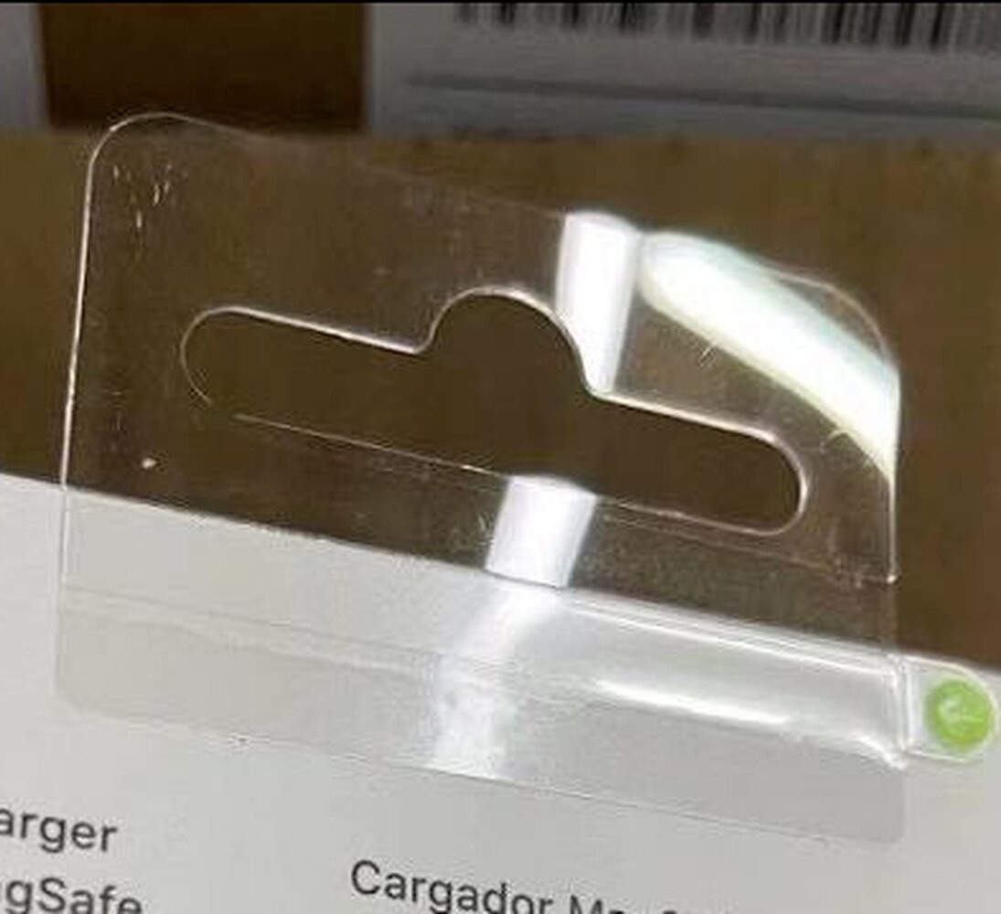 Gancio appendiabiti sigillo confezione foglio di plastica pellicola di fabbrica per accessori Apple iphone ipad airpods caricabatterie cavo scatola di apertura adesivo