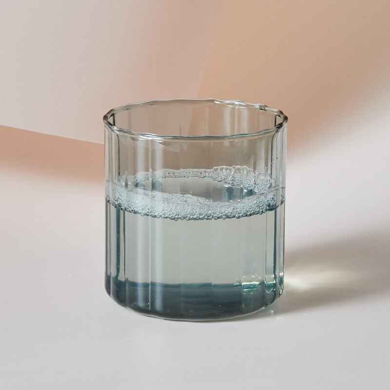 6 farger glass kopper varmebestandig glass kopp brygge krus stripe glass te kontor juice kaffe melk krus familie kopper: 1pc grå