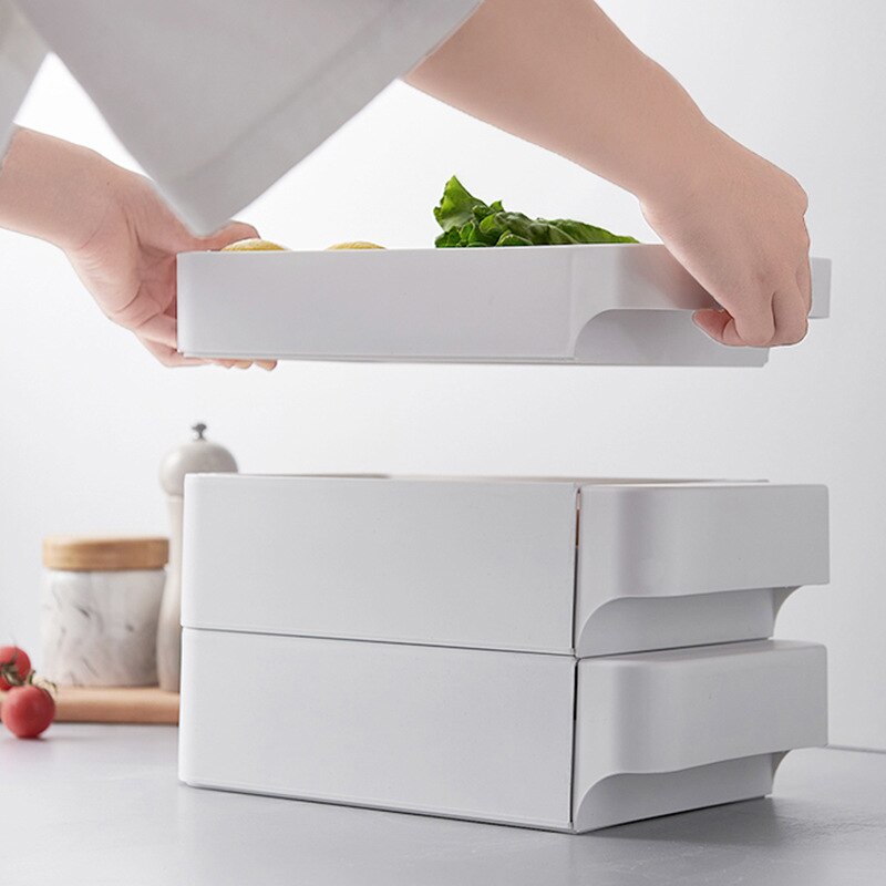 Stackable Fridge Fruit Vegetable Storage Box Household Kitchen Egg Holder Refrigerator Organizer