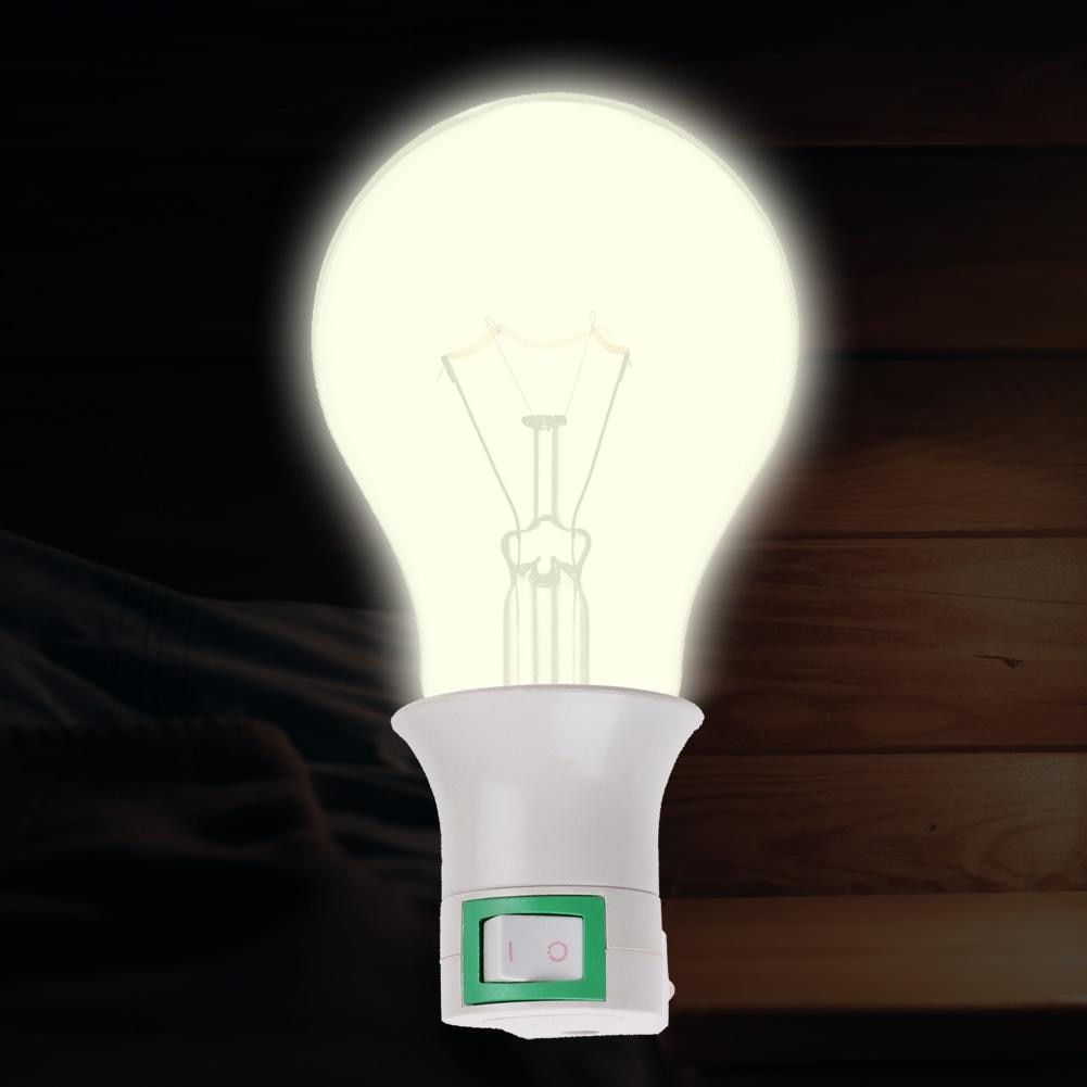 1 Pc E27 Led Gloeilamp Lamp Praktische Wit E27 Led Licht Socket Naar Eu Plug Houder Adapter Converter Op/Off Voor Bulb Lamp