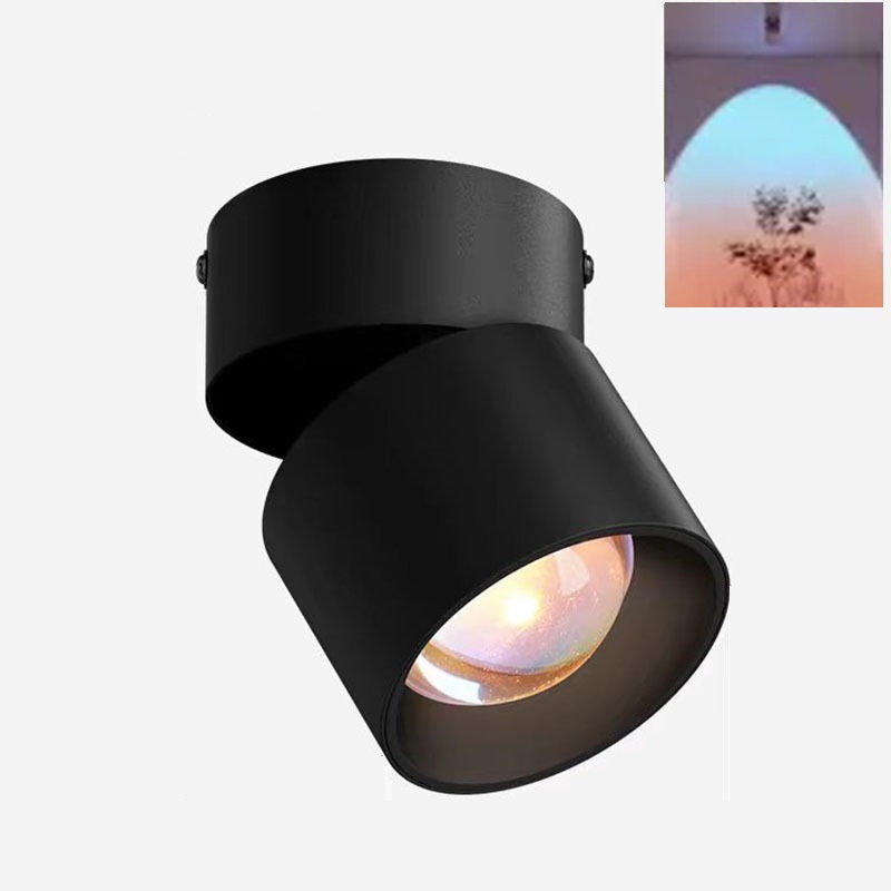 Solnedgangsspotlight vægvasker foldbar 350 ° roterende stueindgang 220v bakkeformer solnedgangsbelysning stemningslamper: Mørkeblå